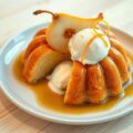 Baba au poire, glace à la vanille