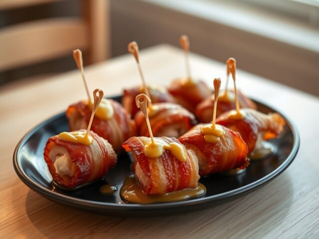 Baconrolletjes met zoete kip