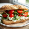 Bagels met kaas en rucola