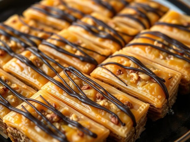 Baklava met noten en chocolade