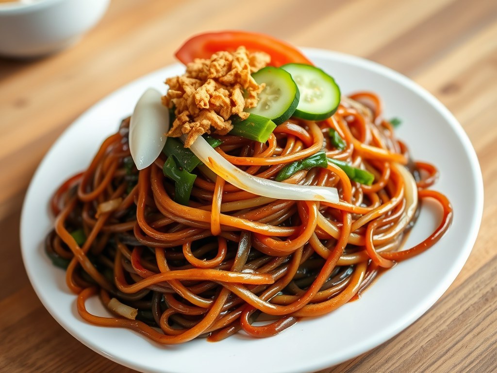 Bami Goreng (gebakken mie), AI-gegenereerde illustratie
