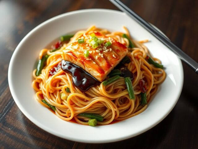 Bami met zalm