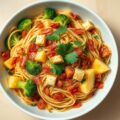 Bami salade met broccoli en spekjes