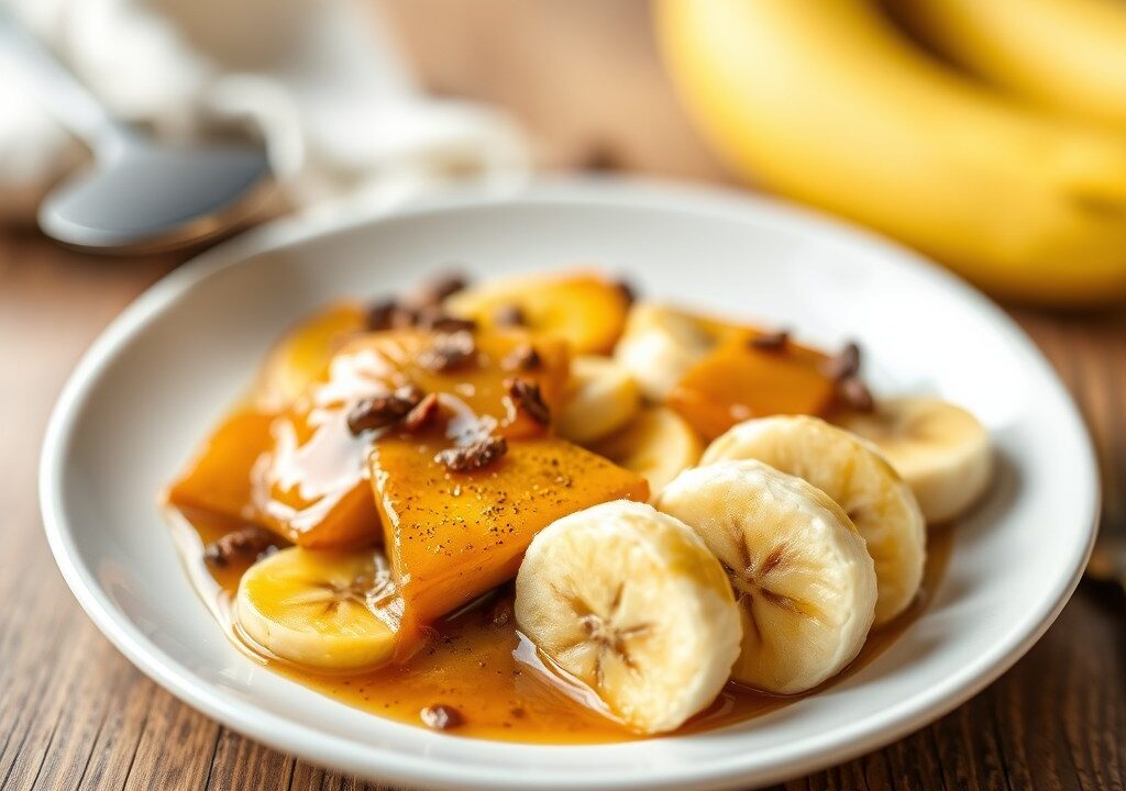 Banaan met bruine basterdsuiker, AI-gegenereerde illustratie