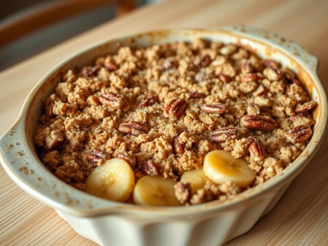Banaan-pecannoten crumble