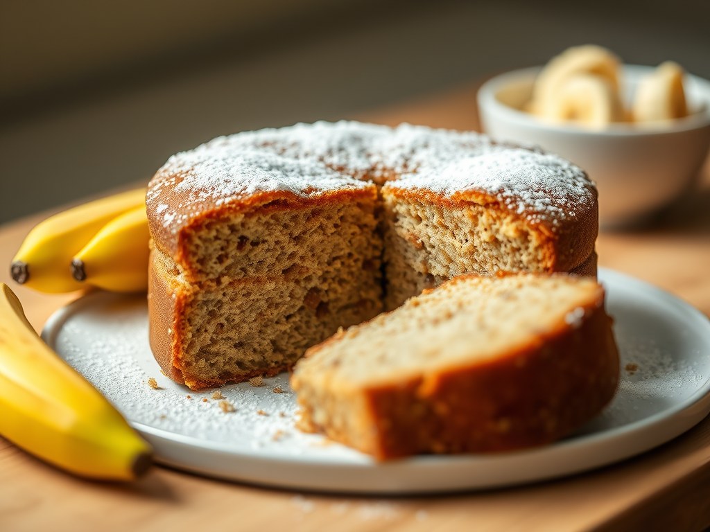 Banaan-speculaas cake, AI-gegenereerde illustratie