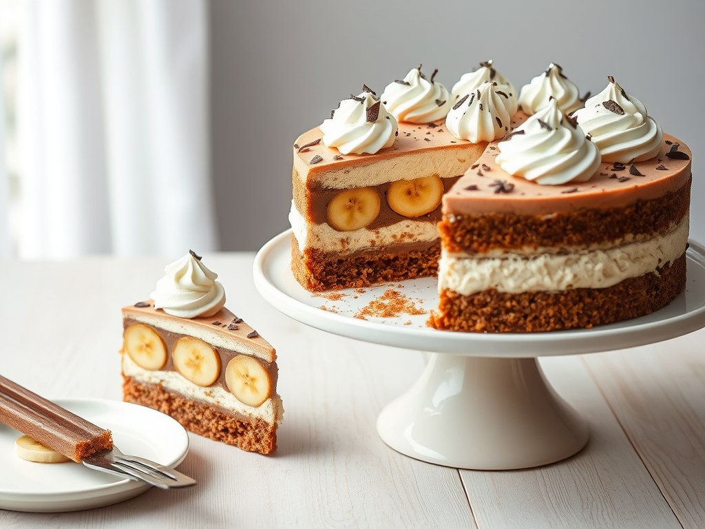 Bananen-hopjestaart, AI-gegenereerde illustratie
