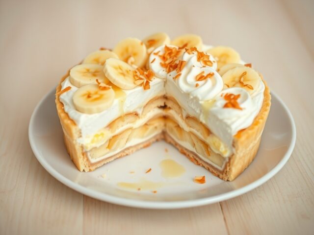 Bananen-kwarkroomtaart