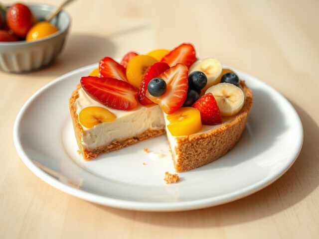 Bananen-soja-yoghurt-taart, lekker fris en fruitig