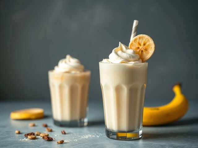 Bananenmilkshake — AI-gegenereerde illustratie