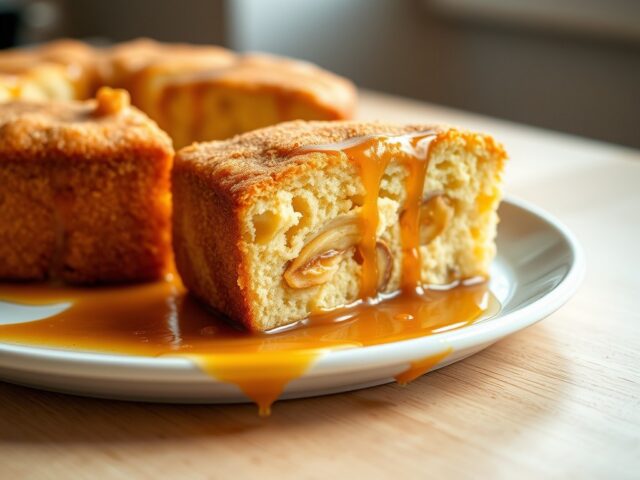 Bananenpudding met karamelsaus