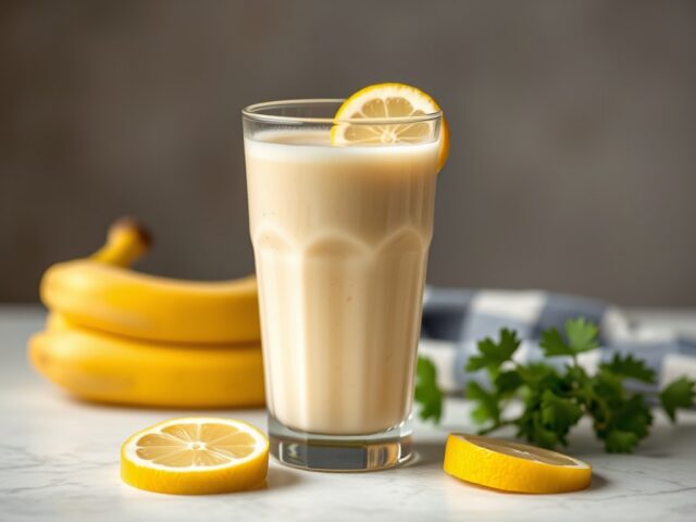Bananenshake met citroen en koriander