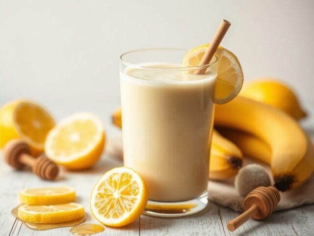 Bananensmoothie met honing en citroen