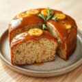 Bananentaart met caramel en rozemarijn