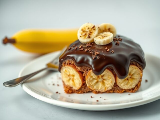 Bananentaart met chocolade — AI-gegenereerde illustratie