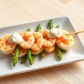 Bandarilla met garnaal en asperge