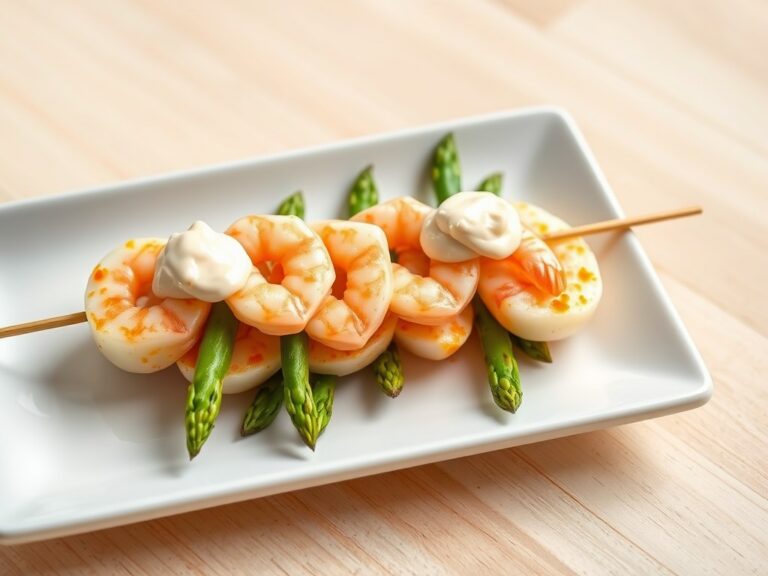 Bandarilla met garnaal en asperge