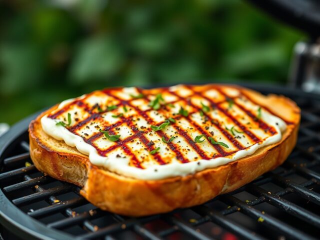 Barbecue roomkaas-knoflookbrood — AI-gegenereerde illustratie