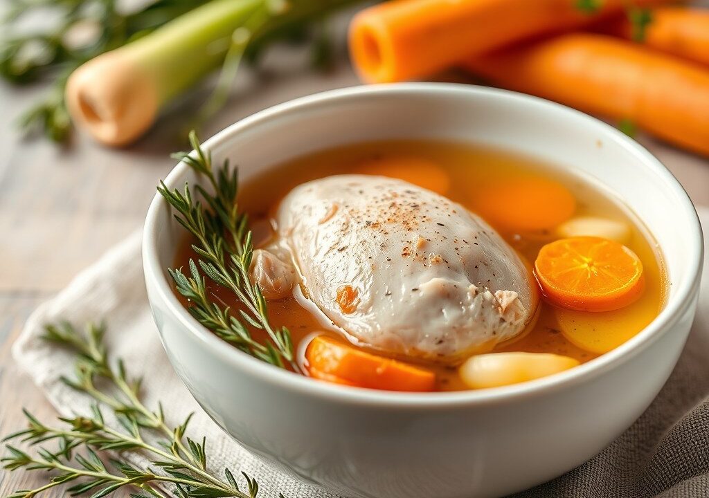 Basisrecept-Kippenbouillon, AI-gegenereerde illustratie