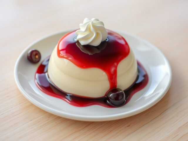 Bavarois met kersen