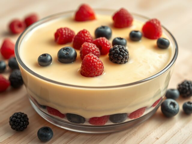 Bavarois van fijne vruchten en advocaat
