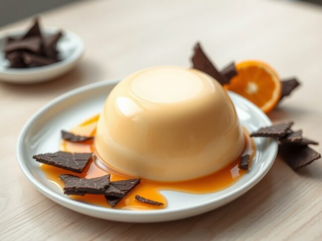 Bavarois van mandarijnenlikeur met krokante chocol