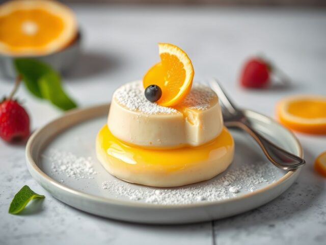 Bavarois van Pas de Bleu met Mandarine Napoléon