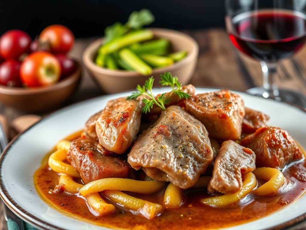 Bayerische Schweinepfeffer, AI-gegenereerde illustratie