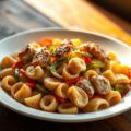 Bayou chicken met pastaslakjes
