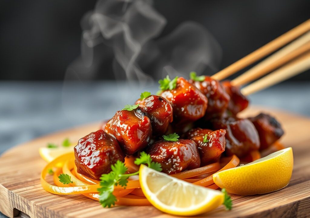 BBQ- sate marinade, AI-gegenereerde illustratie