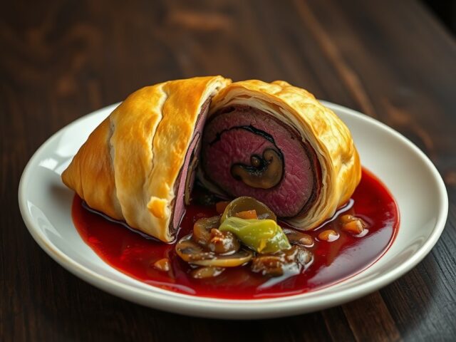 Beef Wellington met wijnsaus