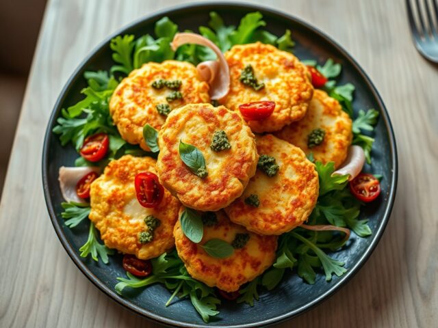 Beignet van scampi en parmaham