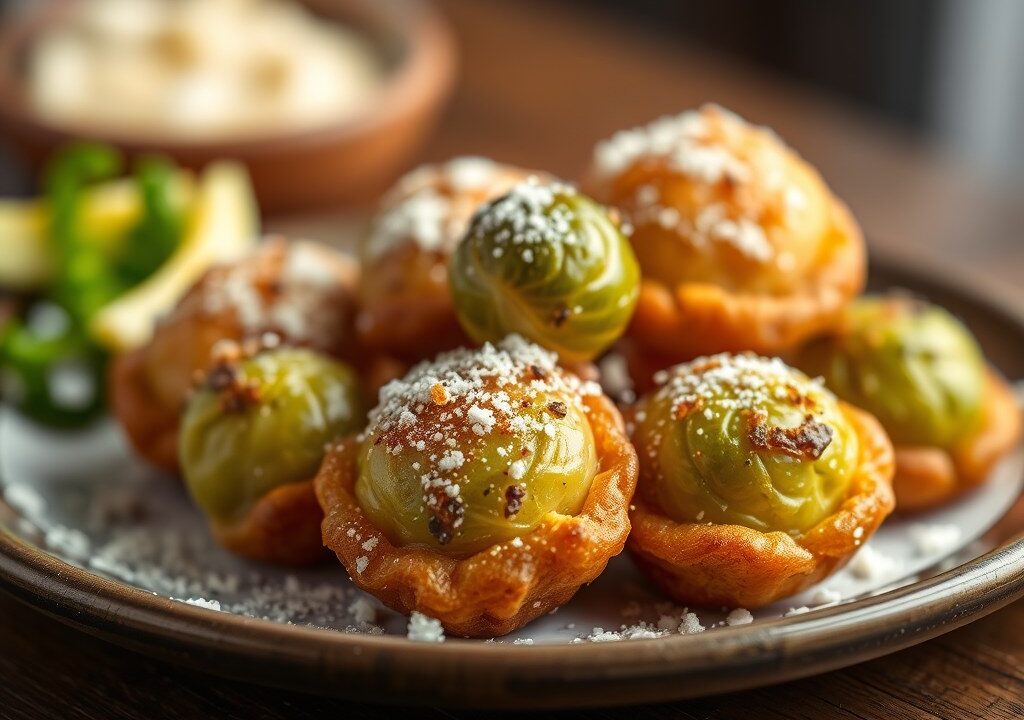 Beignets van spruitjes en scampi’s, AI-gegenereerde illustratie