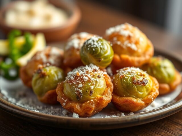 Beignets van spruitjes en scampi’s — AI-gegenereerde illustratie