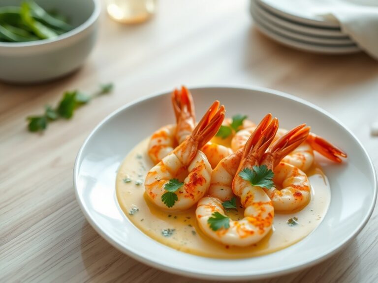 Bengalese scampi in koriander-mosterd-creme