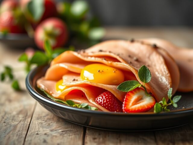 beursje van ham met aardbeien