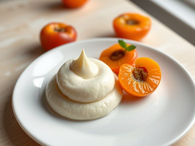 Bevroren appelsabayon met abrikozen