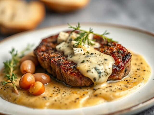 Biefstuk met gorgonzolasaus