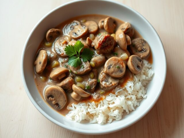 Biefstuk Stroganoff met champignons