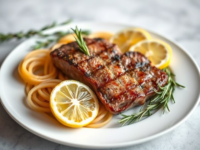 Biefstuk tagliata — AI-gegenereerde illustratie