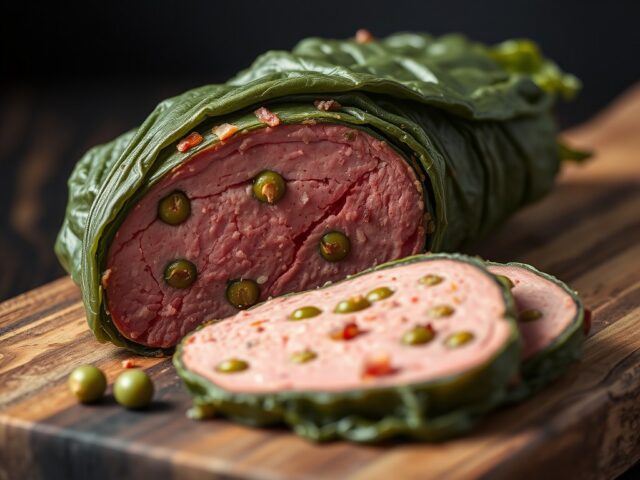 Bierpastei van haas in groene kool