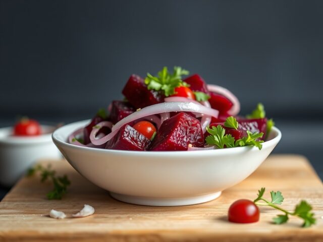 Bietensalade met mierikswortel (zie opm) — AI-gegenereerde illustratie
