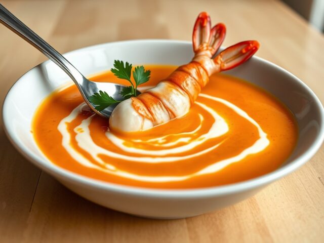 Bisque van langoustines en wortel