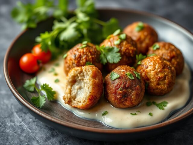 Bitterballen van rivierkreeftjes gepaneerd met no-egg
