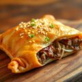 Bladerdeeg gevuld met shoarma