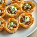 Bladerdeegbakjes met champignon-salamiragout