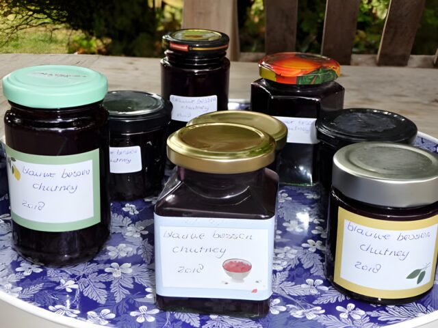 Blauwe bessen chutney