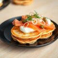 Blini’s met crème fraîche en gerookte zalm