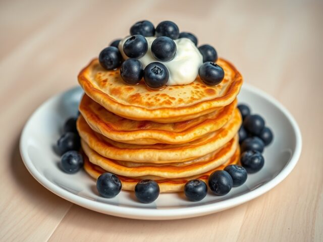 Blinis met blauwe bessen