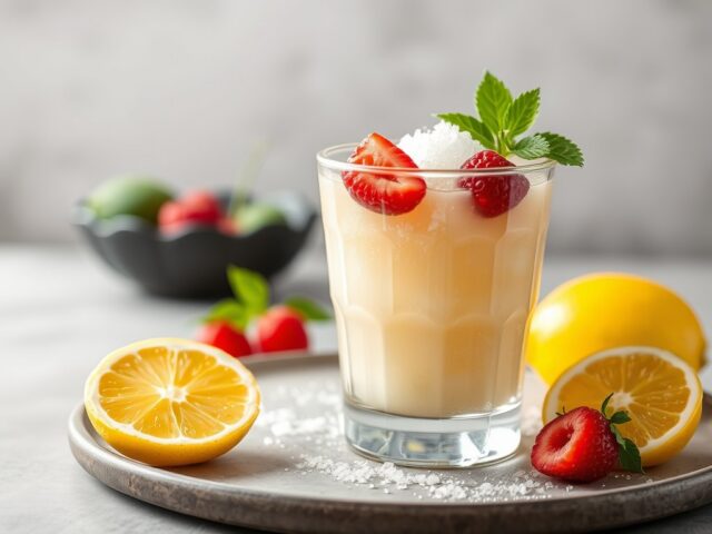 Bloedsinaasappel granita — AI-gegenereerde illustratie